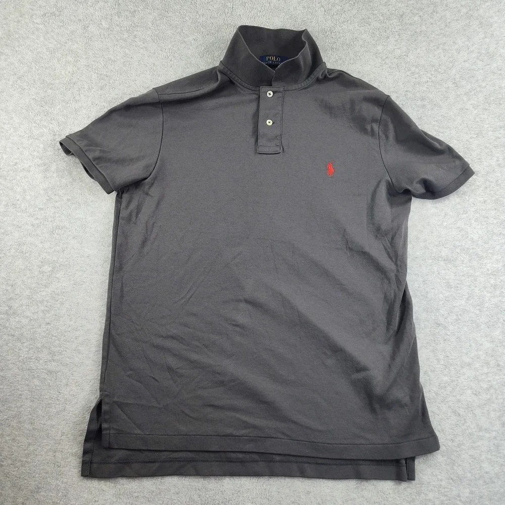 Polo by Ralph Lauren Gray Cotton Polo Shirt Size Large Custom Fit BB7.15E-3582